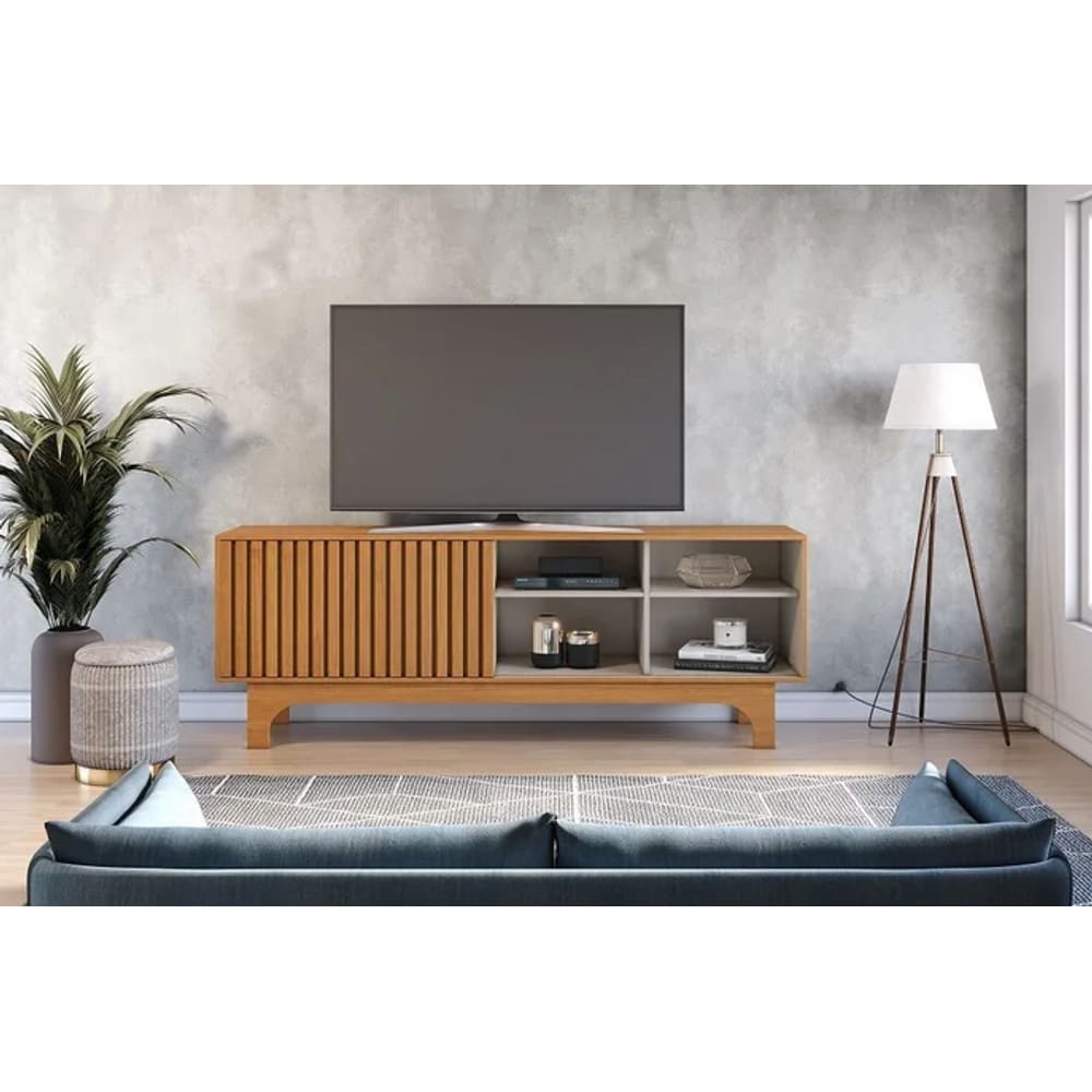 Rack Sereno Para Tv Até 70" JCM Movelaria - Cinamomo/Off