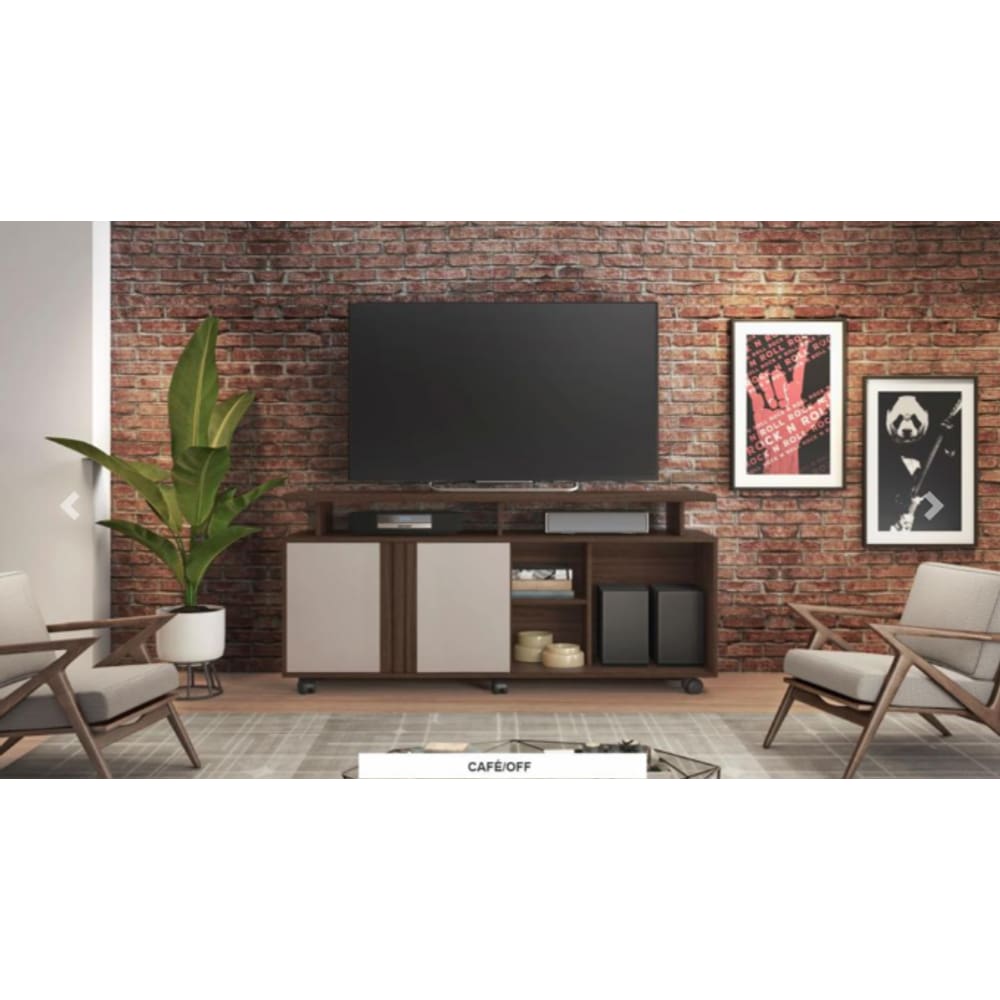 Rack Humor Para Tv Até 56” JCM Movelaria - Café Soft/Off