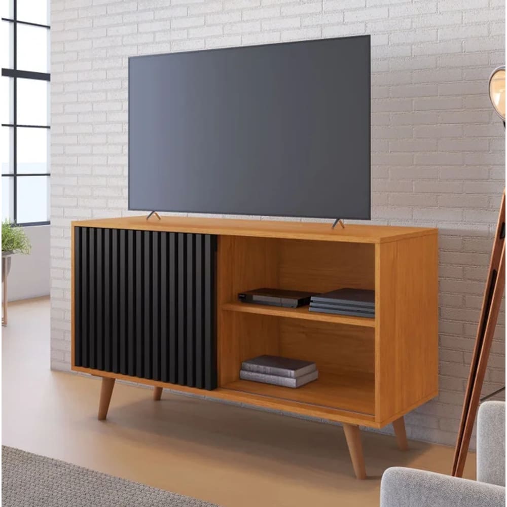 Rack Carinho Para Tv Até 43" JCM Movelaria - Cinamomo/Preto