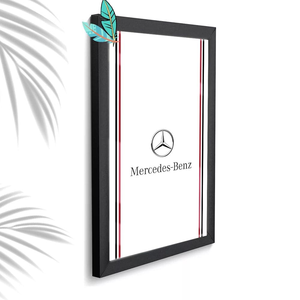Quadro Decorativo Mercedes-Benz + Vidro 33x25 Escritório