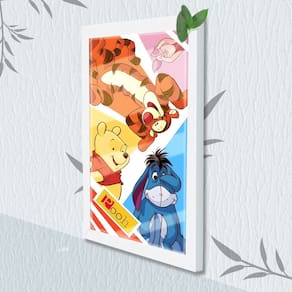 Quadro Decorativo Infantil Urso Pooh + Vidro 33x25 Quarto