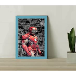 Quadro Decorativo Iron-Man Paper + Vidro 33x25 Sala Quarto
