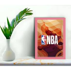 Quadro Decorativo NBA Sport + Vidro 33x25 Sala Escritório