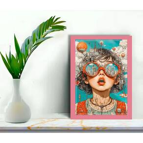 Quadro Decorativo Baby Futurista + Vidro 33x25 Escritório