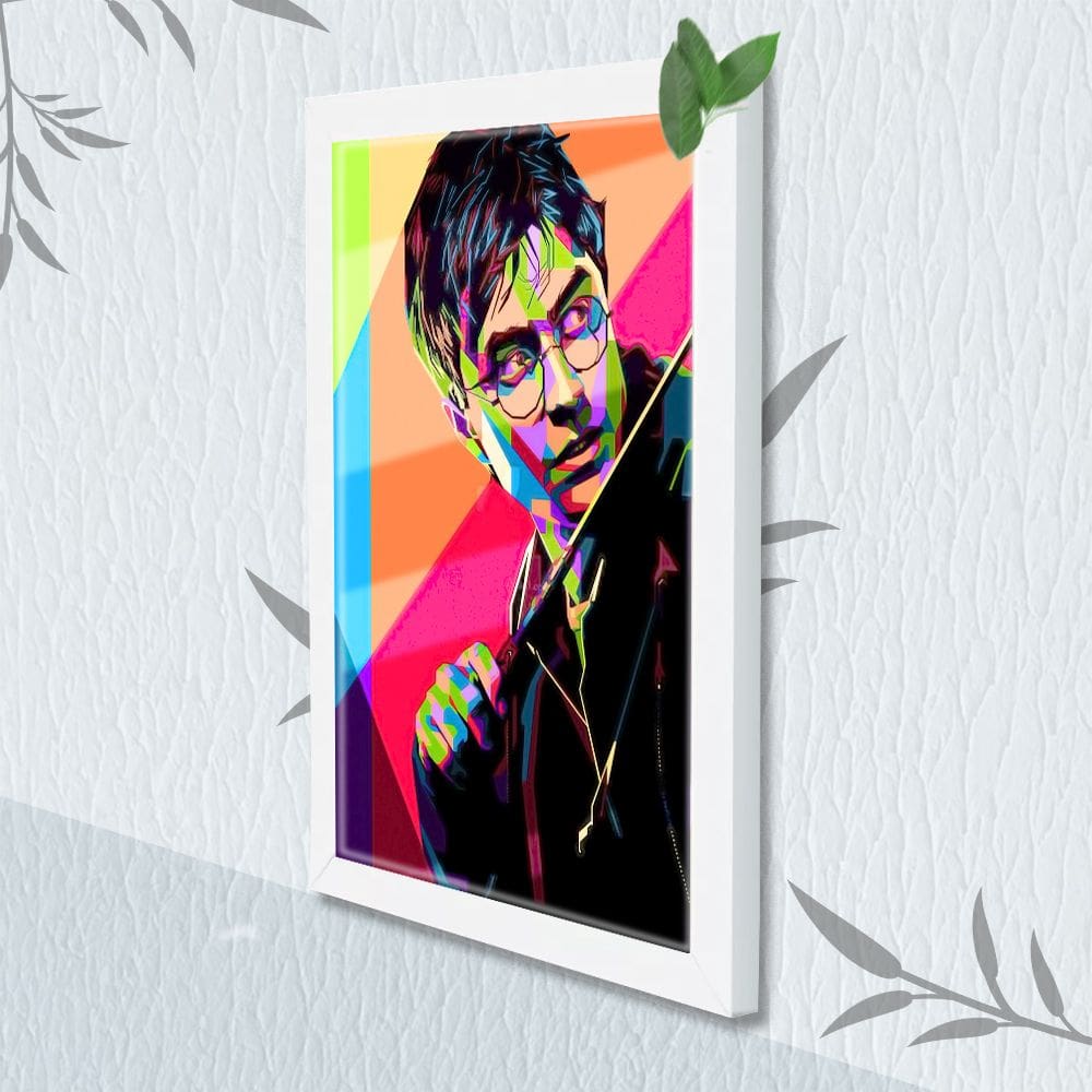 Quadro Decorativo Harry Pop Art + Vidro 33x25 Sala Estudio