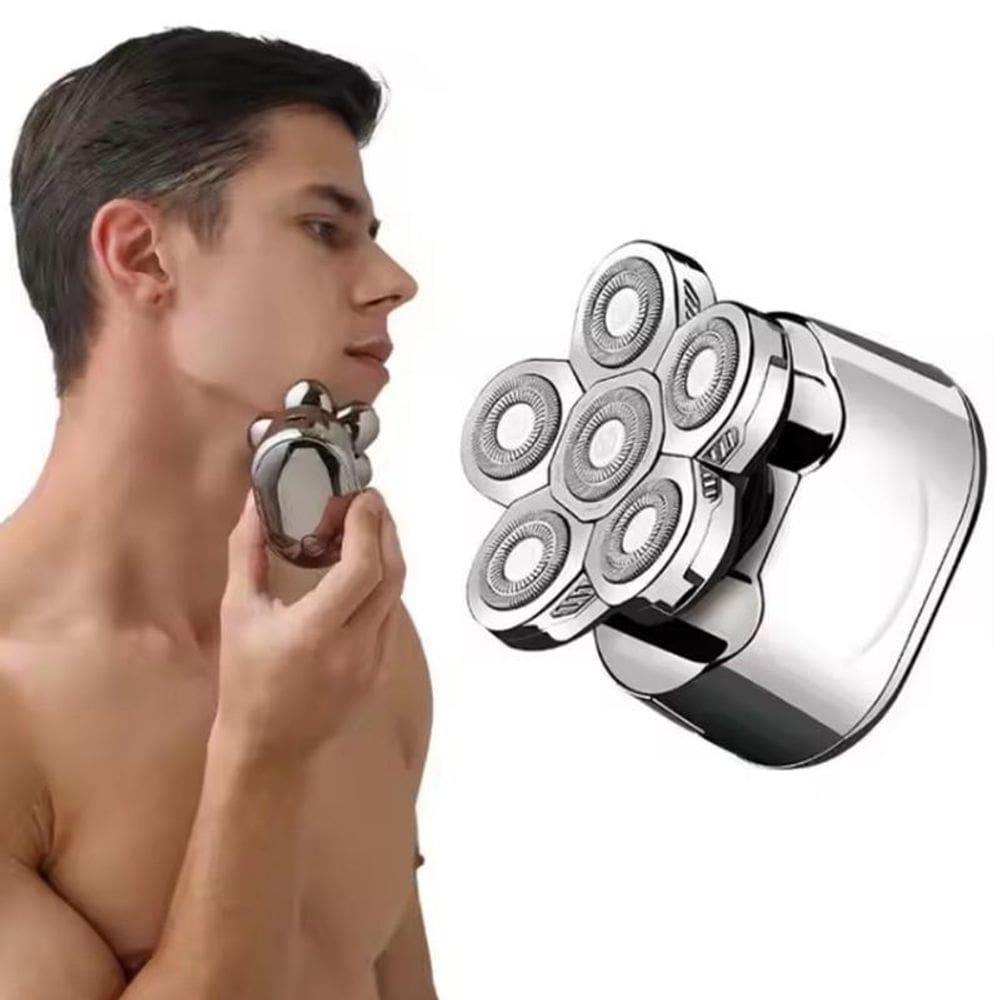 Aparador De Barba Sem Fio Com Lâminas Rotativas 6D