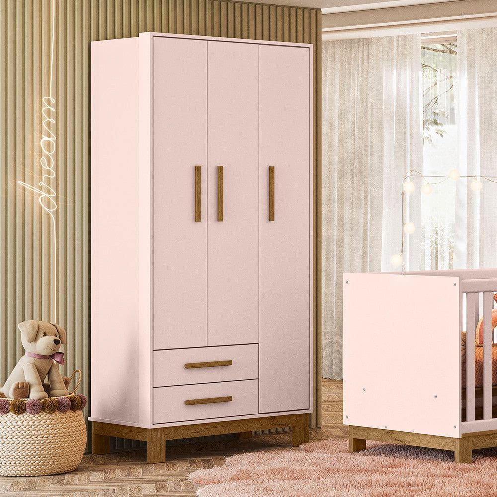 Guarda Roupa Infantil 3 Portas 2 Gavetas