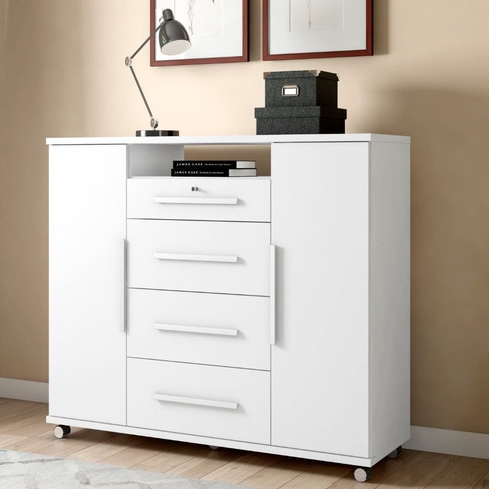 Cômoda 4 Gavetas 2 Portas Versátil Zanzini