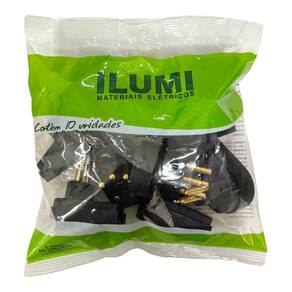 Pino Macho Ilumi Gigante Angular 2P+T 20a 250v Preto - Embalagem com 10 Unidades
