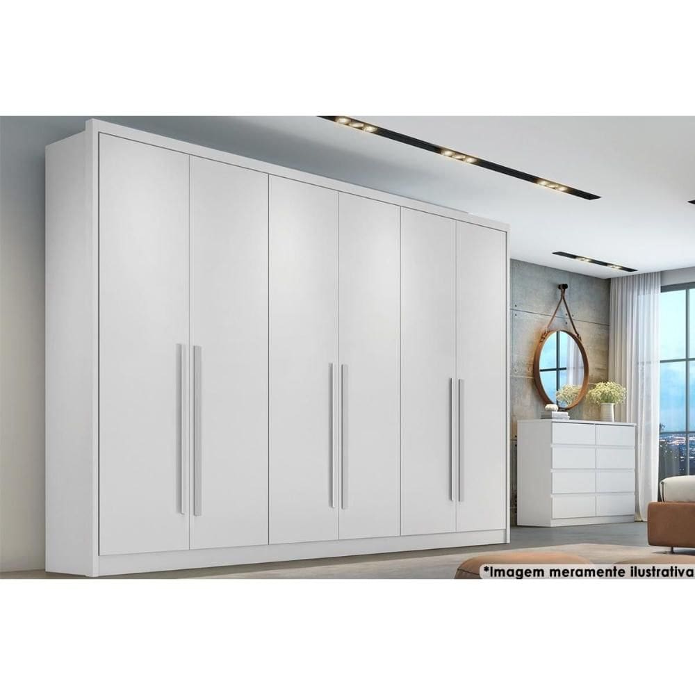 Guarda Roupa Casal 6 Portas e 6 Gavetas Robust/Livorno Neve - Novo Horizonte