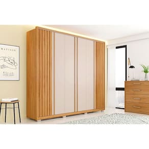 Guarda Roupa Casal 6 Portas e 4 Gavetas Apollo Freijo/Off White - Caemmun