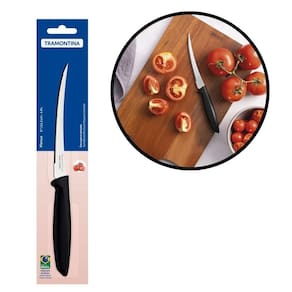 Faca para Tomate Tramontina Plenus Lâmina Inox Corte Perfeito Cabo Preto 5 pol
