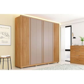 Guarda Roupa Casal 6 Portas e 4 Gavetas Apollo Buriti/Fendi - Caemmun