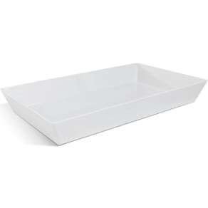 Travessa Melamina Servir Restaurante Retangular 53x32,5x7cm Branca Haus Concept