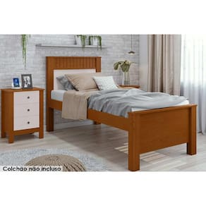 Cama Solteiro Athenas Frassino/Off White - Lopas