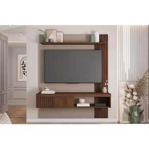Painel Home p/ TV até 65 Pol Jade Ripada 150x183cm Fendi/Havana - Caemmun