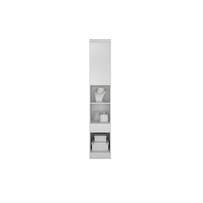 Modulado de Quarto Armário Mesa de Cabeceira Rizon/Linea c/ 1 Porta e 1 Gaveta Neve - Novo Horizonte