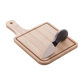 Conjunto para Queijo de Bambu com Tábua e 1 Faca de Queijo