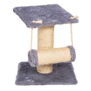 Arranhador Cinza De Gatos Brinquedo Interativo Balanço Sisal