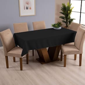 Toalha De Mesa Basic 1 Peça 3,00m X 1,40m 10 Lugares Tecido Oxford 100% Poliéster - Preto
