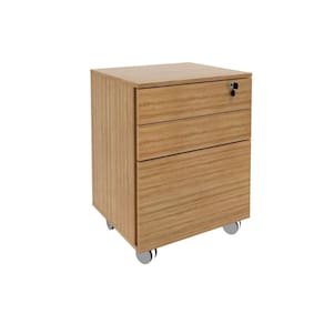 Gaveteiro p/ Escritório ME4148 c/ 3 Gavetas (1 c/ Chave) Amêndoa - Tecno Mobili
