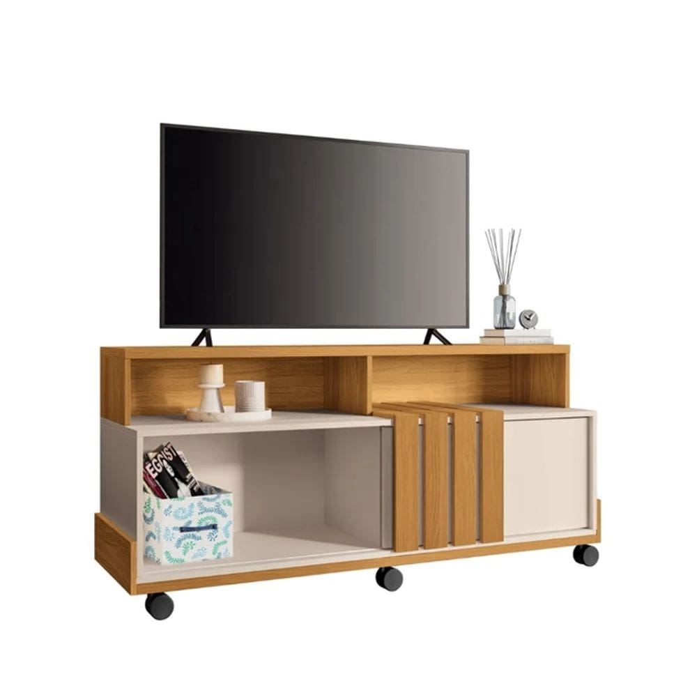 Rack HB Moveis Graci 136CM 1740 Cinamomo/Off White SE