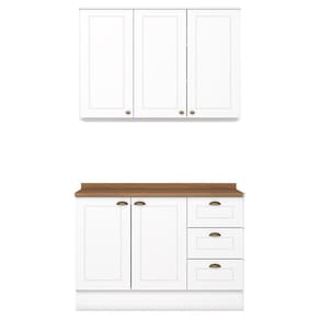 Armario Aereo E Balcao 120cm CE169 Americana Branco Nature Henn