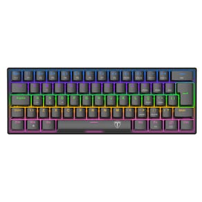 Teclado Mecânico Gamer T-Dagger Arena Rainbow Preto 60% Switch Marrom - T-TGK321-BR