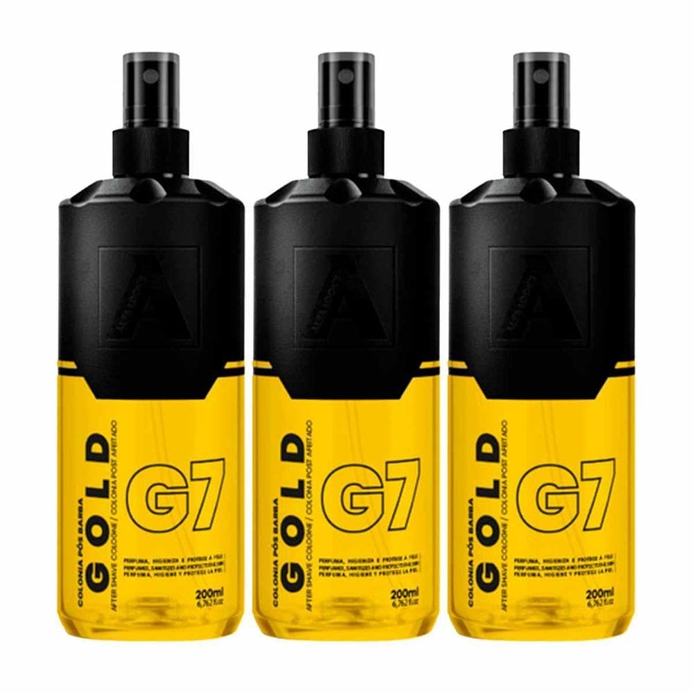 Kit 3X Loção Pós Barba Gold G7 200Ml Alfa Looks