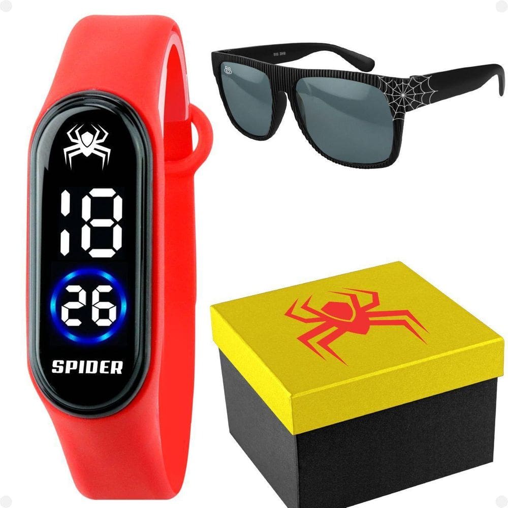 Relogio Infantil Digital Prova Dagua + Oculos Sol + Caixa