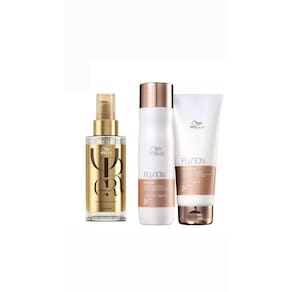 Kit Fusion + Óleo Oil Reflections | 3 ítens | Wella