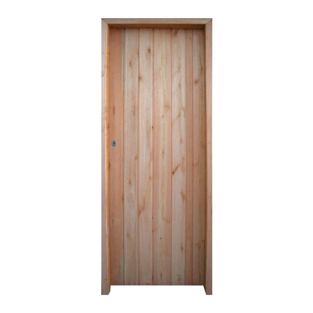 Kit Porta Calha Eucalipto 80 X 2.10 Batente Ecológico 9cm Lado Direito - Rodam