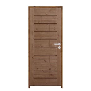 Porta Roma Pinus 92 X 2.10 Batente Ecológico 11cm Fechadura Externa Lado Esquerdo - Rodam