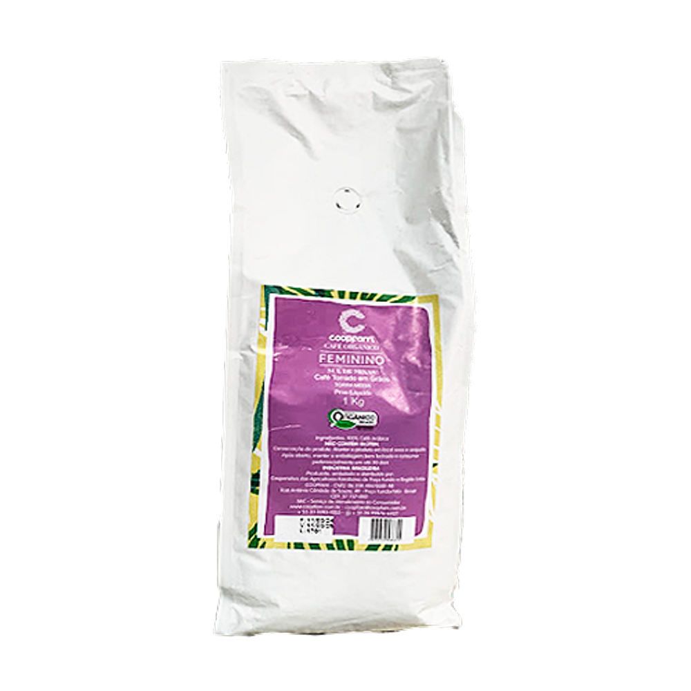 Café Feminino Orgânico Torrado em Grãos Coopfam 1kg