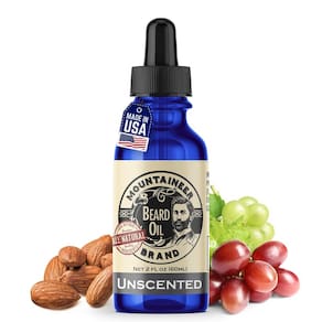 Óleo de barba da marca Mountaineer, sem perfume, 60 ml, 100% natural