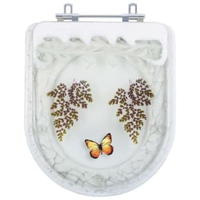 Tampa De Vaso Sanitário Decorado Flox Branco Para Bacia Fiori