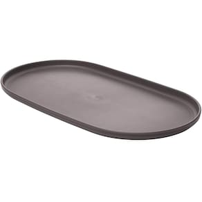 Travessa Oval Bambu Plástico 30x17cm Prato Bandeja Servir Petisco Salgados Lines Lyor