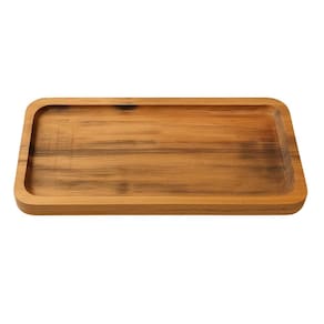 Bandeja de Madeira Teca 20x10cm Tábua Petisqueira 15mm Porçã
