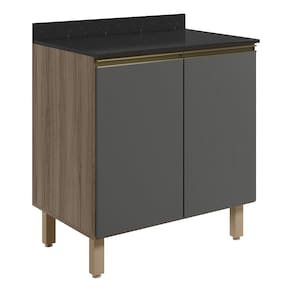 Balcao Com Tampo 2P 60 cm MDF Kali 12220 Carvalho Toq Chumb0 Nicioli