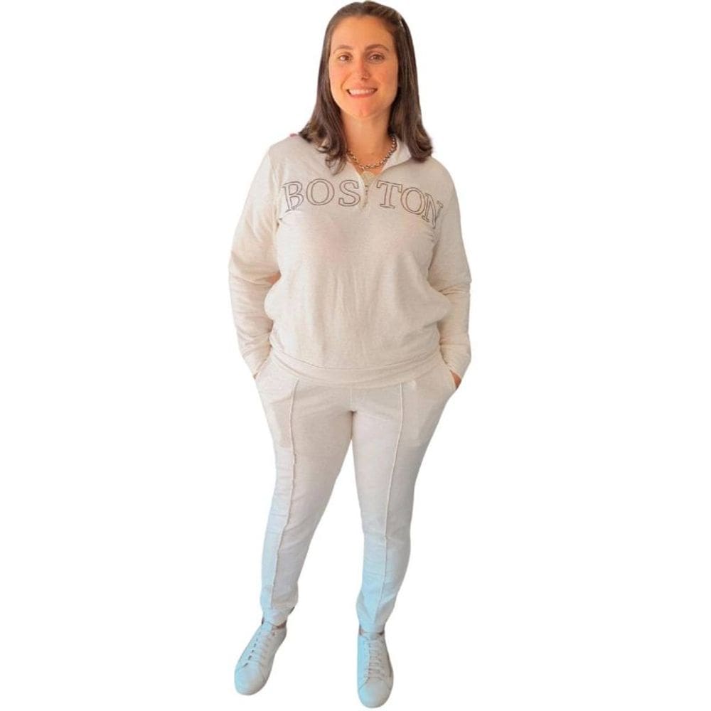 Conjunto feminino CR Zíper Bege Do P ao GG