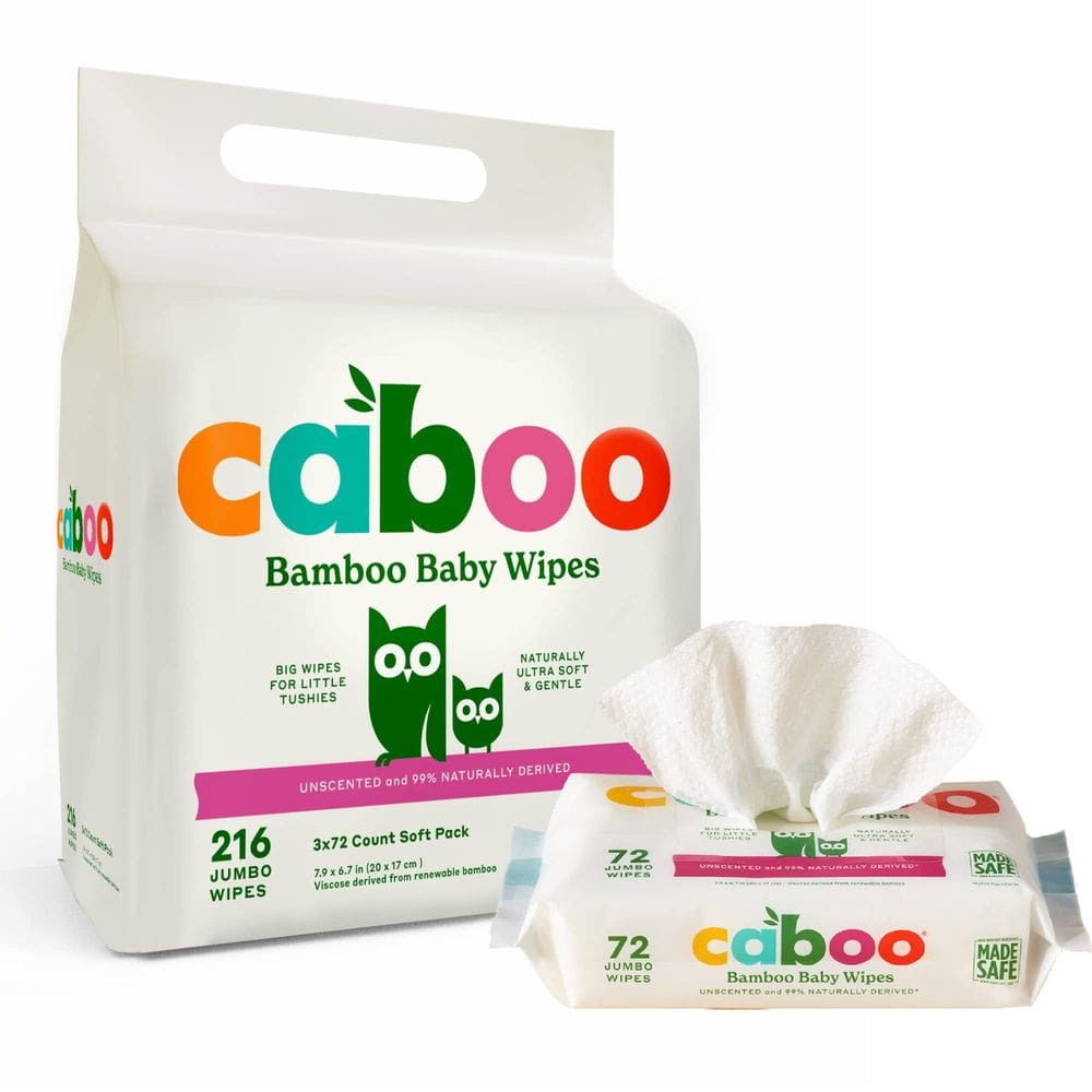 Lenços umedecidos para bebês Caboo 216 unidades de bambu ecológico sem perfume