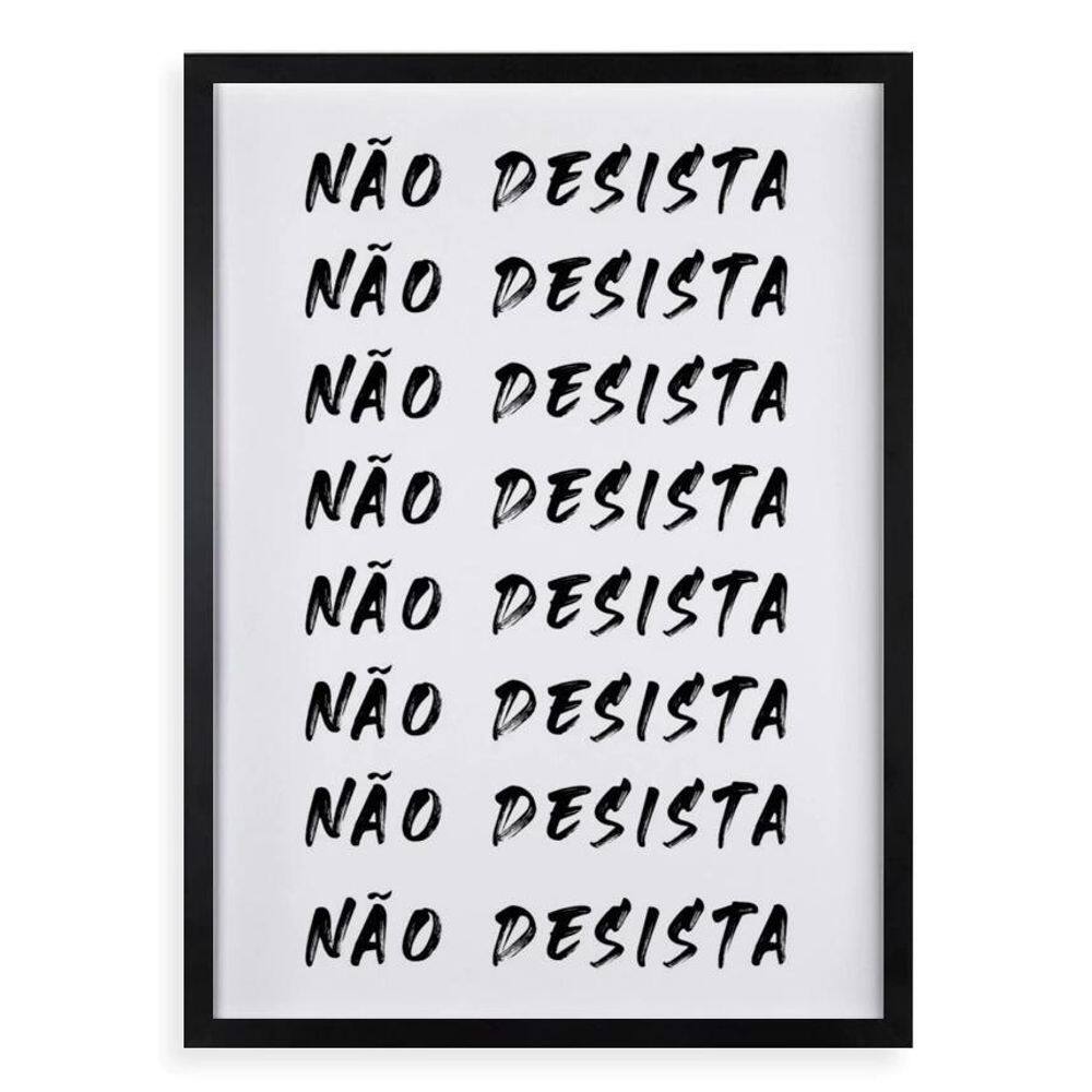 Quadro Decorativo Não Desista 33X24Cm - Com Vidro