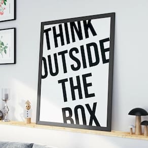 Quadro Think Outside The Box 33X24Cm - Com Vidro