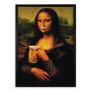 Quadro Monalisa Com Cerveja - Monabeer 33X24Cm - Com Vidro