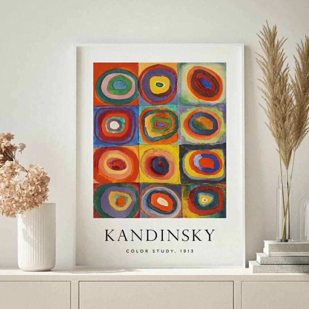 Quadro Kandinsky - Color Study 45X34Cm - Com Vidro