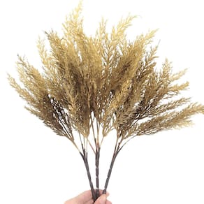 Kit 3 Capim Outonado Bege Planta Artificial 38Cm Decorativo