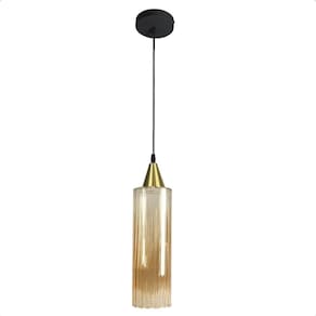 Lustre Pendente Taschibra Anne Rigato Âmbar E27 Bivolt Ouro