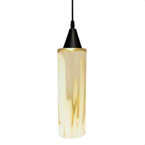 Pendente Taschibra Anne Murano Leitoso Âmbar E27 Preto