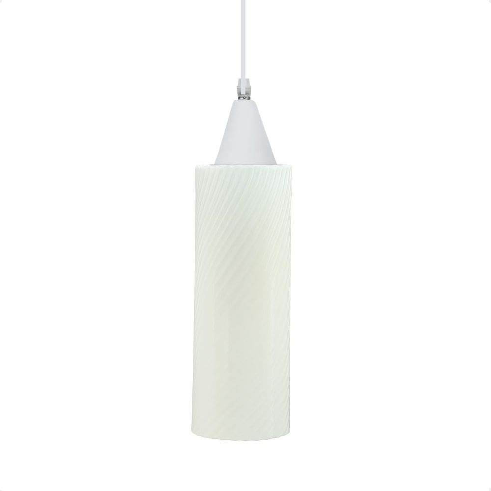 Pendente Taschibra Anne 20Cm Leitoso E27 Bivolt Branco