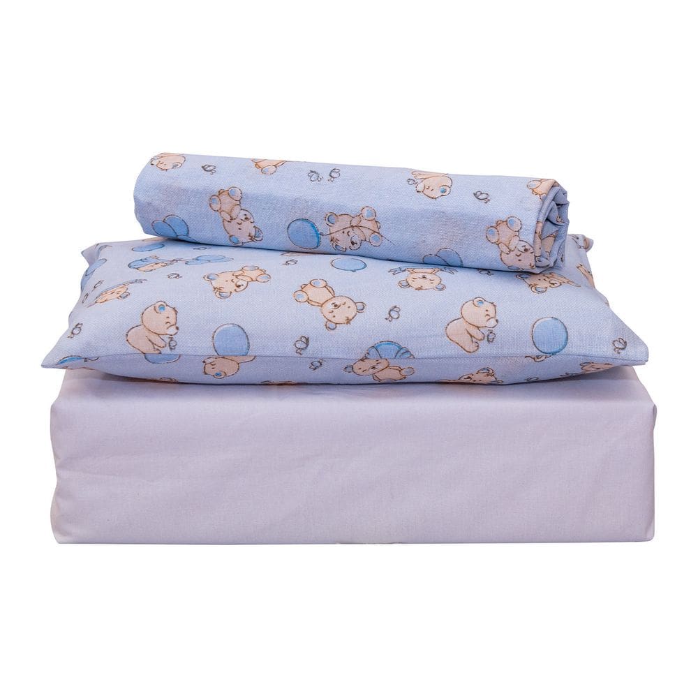 Jogo de Lençol para Berço Bebê 03 Peças Bercinho